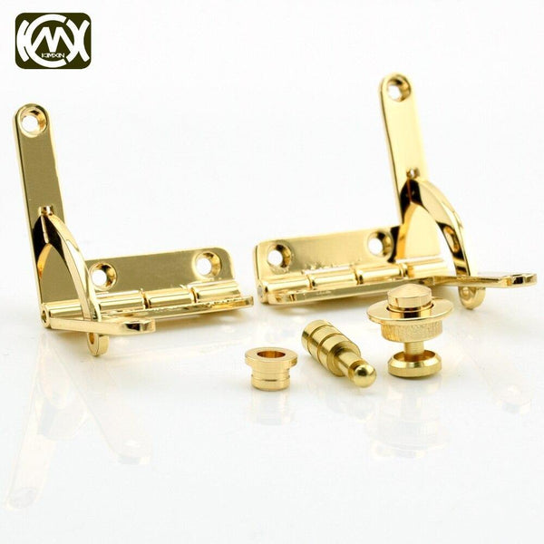 1set(2hinges And 1button Lock)  18k Golden Zinc Alloy Watchcase Combination Hinge And Lock Hardware (18k Golden)