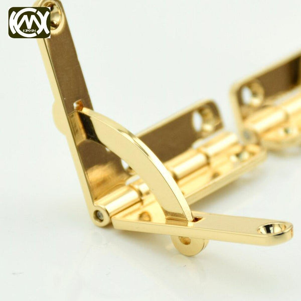 1set(2hinges And 1button Lock)  18k Golden Zinc Alloy Watchcase Combination Hinge And Lock Hardware (18k Golden)