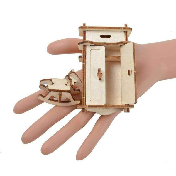 Planet Gates 1SET=34PCS, BOHS Wooden Doll House Furnitures Dollhouse Jigsaw Puzzle Scale Miniature Models DIY Accessories Set, Laser Cut