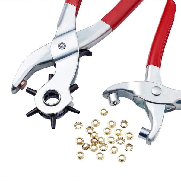 Planet Gates 1Set 45# Steel Punch Pliers Tools Sets Eyelet Pliers and Iron Findings Suitable for Leather Punch Red 335x110x25mm