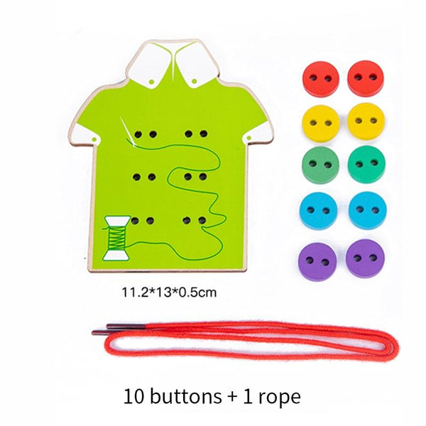 Planet Gates 1set children's fun montessori learn basic life skills teaching aids clothes threading button sewing board game educational toys