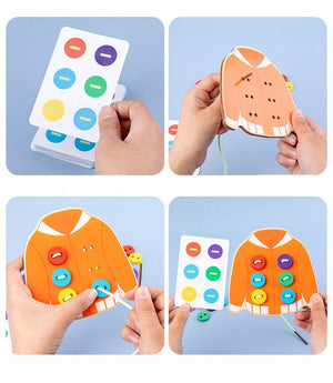 Planet Gates 1set children's fun montessori learn basic life skills teaching aids clothes threading button sewing board game educational toys