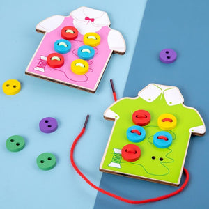 Planet Gates 1set children's fun montessori learn basic life skills teaching aids clothes threading button sewing board game educational toys