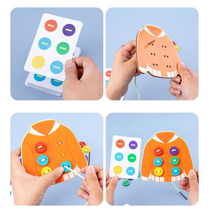 Planet Gates 1set children's fun montessori learn basic life skills teaching aids clothes threading button sewing board game educational toys