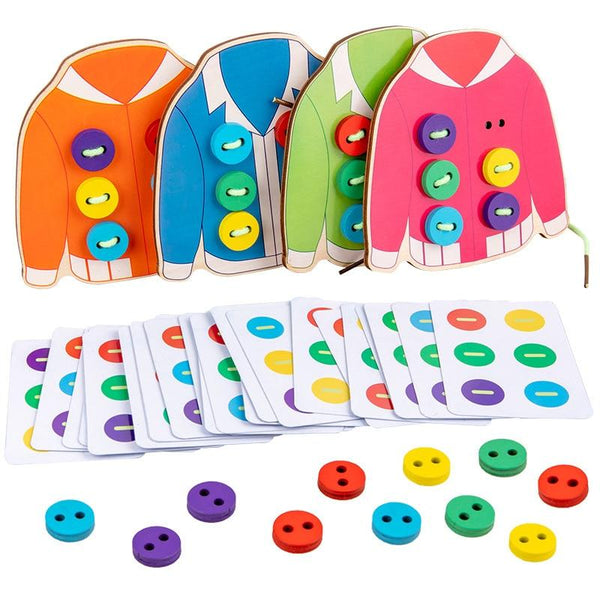 Planet Gates 1set children's fun montessori learn basic life skills teaching aids clothes threading button sewing board game educational toys