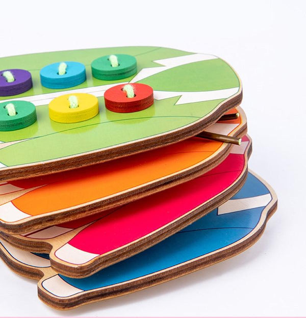 Planet Gates 1set children's fun montessori learn basic life skills teaching aids clothes threading button sewing board game educational toys