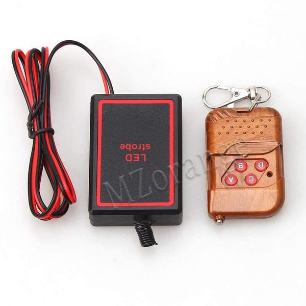 Planet Gates 1Set DC 12V 2 LED Wireless Remote Flash Controller Car Truck Police Light Red and Blue Flashing Strobe led LED Warning Light
