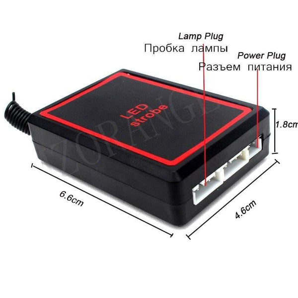 Planet Gates 1Set DC 12V 2 LED Wireless Remote Flash Controller Car Truck Police Light Red and Blue Flashing Strobe led LED Warning Light