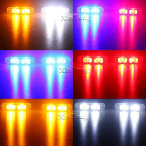 Planet Gates 1Set DC 12V 2 LED Wireless Remote Flash Controller Car Truck Police Light Red and Blue Flashing Strobe led LED Warning Light