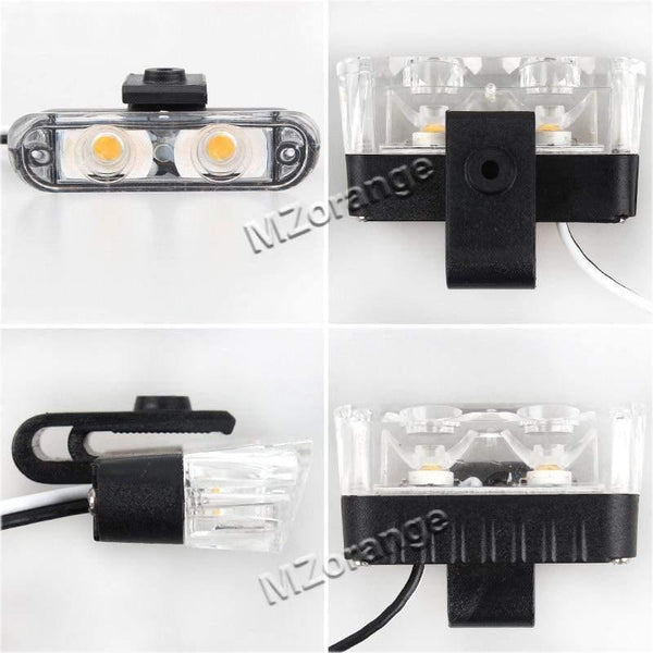 Planet Gates 1Set DC 12V 2 LED Wireless Remote Flash Controller Car Truck Police Light Red and Blue Flashing Strobe led LED Warning Light