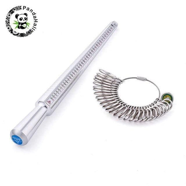 Planet Gates 1set Jewelry Measuring Tool Sets Ring Sizer Mandrel Stick Finger Gauge Ring Measuring Sizes ring: about 11~22mm inner diam