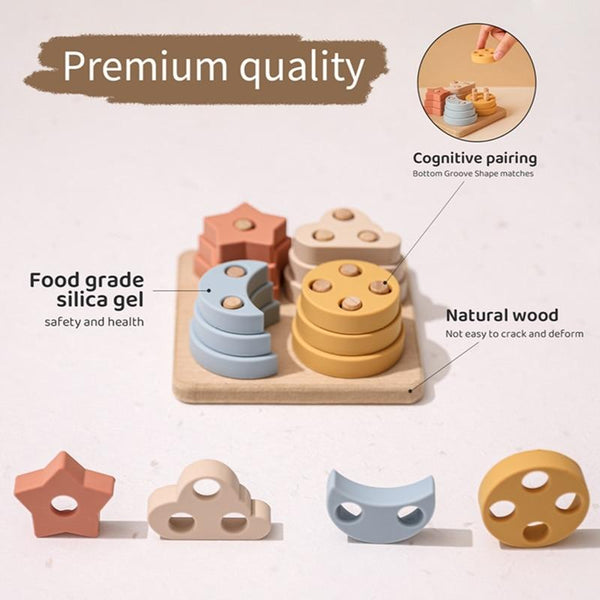 Planet Gates 1Set Nordic Style Silicone Stars Moon Nesting Stacking Building Blocks Toy BPA Free Baby Montessori Games Educational Toys Gifts