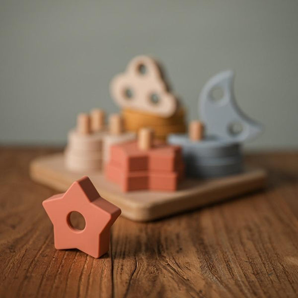 Planet Gates 1Set Nordic Style Silicone Stars Moon Nesting Stacking Building Blocks Toy BPA Free Baby Montessori Games Educational Toys Gifts