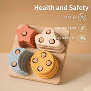 Planet Gates 1Set Nordic Style Silicone Stars Moon Nesting Stacking Building Blocks Toy BPA Free Baby Montessori Games Educational Toys Gifts