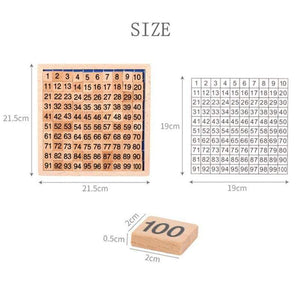 Planet Gates 1Set Wooden Montessori Hundred Board Math 1 to 100 Consecutive Numbers Counting Toy Montessori Educational Wooden Toys for Child