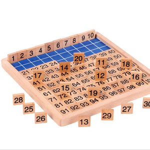 Planet Gates 1Set Wooden Montessori Hundred Board Math 1 to 100 Consecutive Numbers Counting Toy Montessori Educational Wooden Toys for Child