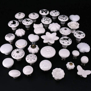 1x Classic White  Porcelain/Ceramic Drawer Pull Knob Cabinet Cupboard Door Handle Knob