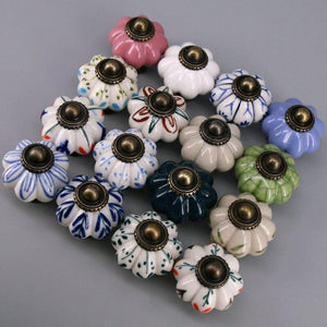 1x Hot selling Pumpkins Knobs Ceramic Kitchen Cupboard Cabinet Wardrobe Baby Children Room Pull Drawer 33mm Porcelain Handle
