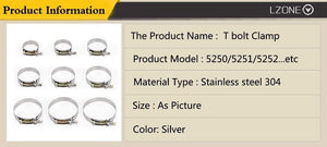 Planet Gates 2.0" 2.25" 2.5" 2.75" 3.0" 3.25" 3.5" 3.75" 4.0" T-Bolt Exhaust Clamp Intake Turbo Exhaust Intercooler Silicone Coupler 1 Piece