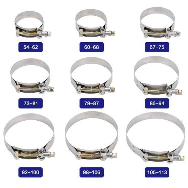 Planet Gates 2.0" 2.25" 2.5" 2.75" 3.0" 3.25" 3.5" 3.75" 4.0" T-Bolt Exhaust Clamp Intake Turbo Exhaust Intercooler Silicone Coupler 1 Piece