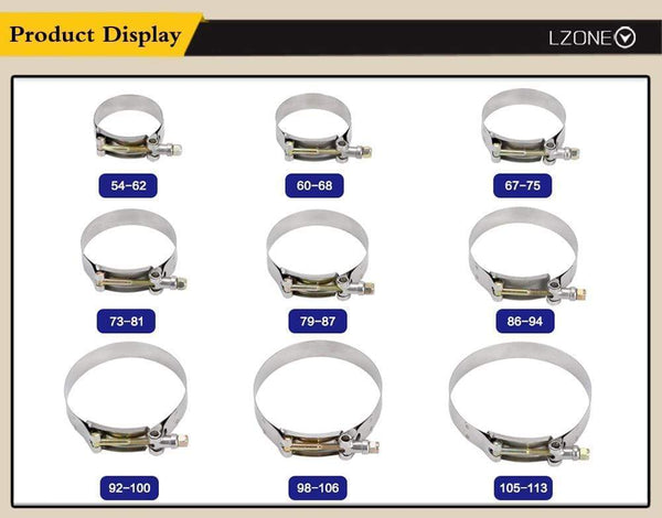 Planet Gates 2.0" 2.25" 2.5" 2.75" 3.0" 3.25" 3.5" 3.75" 4.0" T-Bolt Exhaust Clamp Intake Turbo Exhaust Intercooler Silicone Coupler 1 Piece