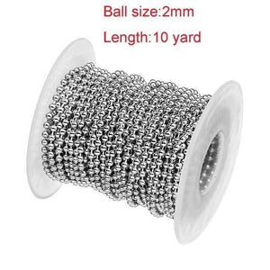 Planet Gates 2.0mm ball chain 10 Yard/Roll Dia 1.5mm 2mm 2.4mm Beaded Ball Stainless Steel Chain Bulk Jewelry Chains for DIY Necklaces Jewelry Making Supplies