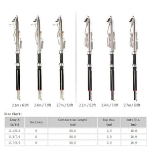 Planet Gates 2.1/2.4/2.7m Fishing Rod Adjustable Telescopic Automatic Pole Sea Shore River Lake Fishing Tackle Canaas De Pescar