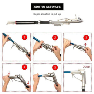 Planet Gates 2.1/2.4/2.7m Fishing Rod Adjustable Telescopic Automatic Pole Sea Shore River Lake Fishing Tackle Canaas De Pescar