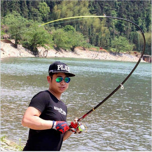 Planet Gates 2.1 m Telescopic Fishing Rod 99% Carbon Fiber 2.1-3.6M Carbon Spinning Pole Sea Fishing Stick Metal Ring