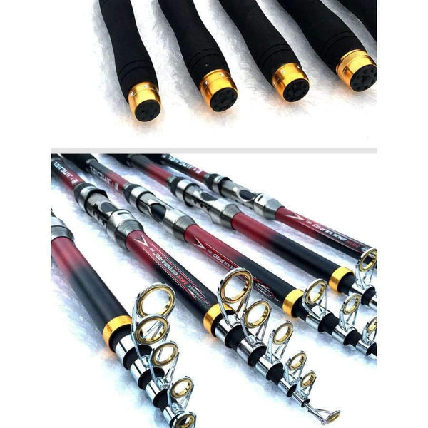 Planet Gates 2.1 m Telescopic Fishing Rod 99% Carbon Fiber 2.1-3.6M Carbon Spinning Pole Sea Fishing Stick Metal Ring
