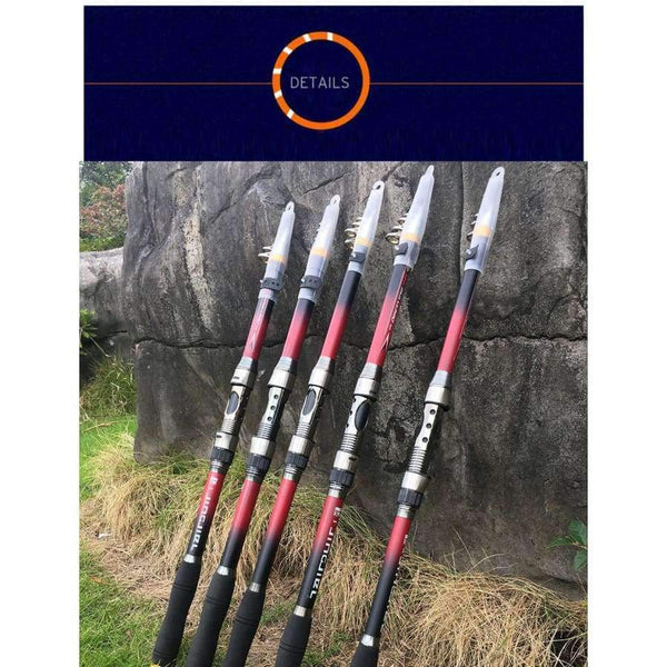 Planet Gates 2.1 m Telescopic Fishing Rod 99% Carbon Fiber 2.1-3.6M Carbon Spinning Pole Sea Fishing Stick Metal Ring