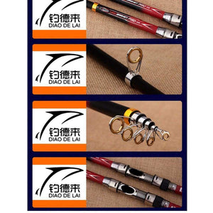 Planet Gates 2.1 m Telescopic Fishing Rod 99% Carbon Fiber 2.1-3.6M Carbon Spinning Pole Sea Fishing Stick Metal Ring