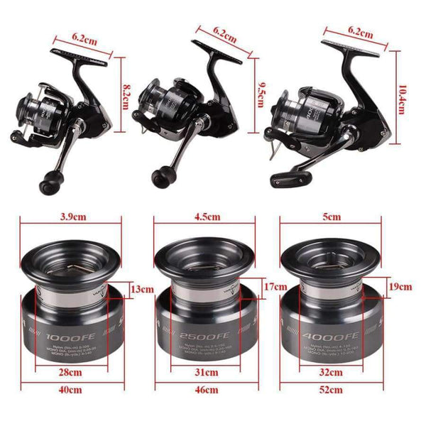 Planet Gates 2 / 1000 Series SIENNA FE 1000 2500 4000 Spinning Fishing Reel 2BB Front Drag XGT7 Body Saltewater Carp Fishing Reel Lure Wheel