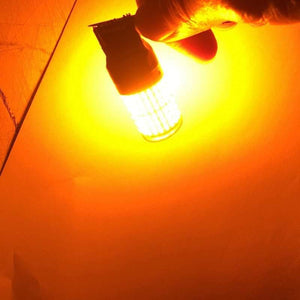 Planet Gates 2*1156 BA15S P21W/BAU15S PY21W/T20 7440 W21W LED Turn Signal Light Bulb Canbus Error free No Hyper Flash Amber 144SMD