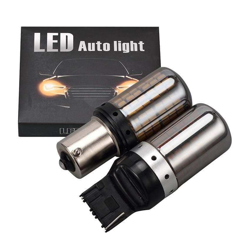 Planet Gates 2*1156 BA15S P21W/BAU15S PY21W/T20 7440 W21W LED Turn Signal Light Bulb Canbus Error free No Hyper Flash Amber 144SMD