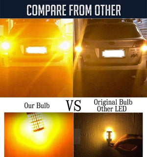 Planet Gates 2*1156 BA15S P21W/BAU15S PY21W/T20 7440 W21W LED Turn Signal Light Bulb Canbus Error free No Hyper Flash Amber 144SMD