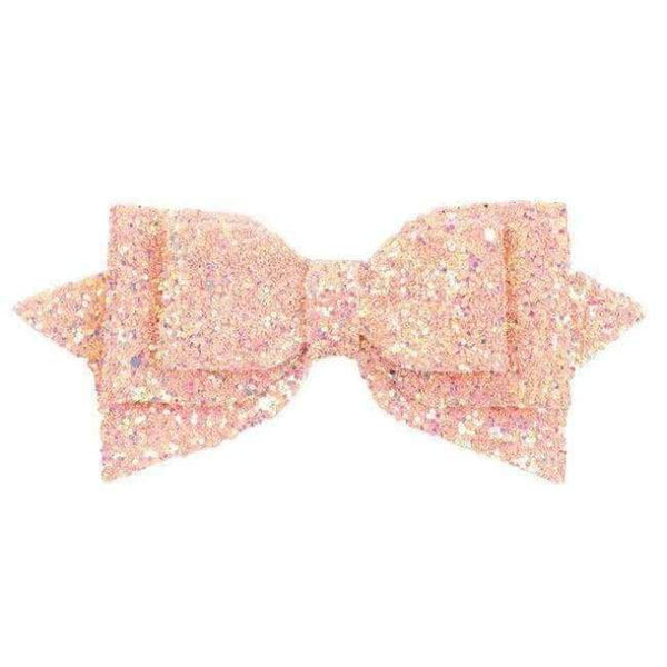 Planet Gates 2 12 Pieces/lot 5" Glitter Hair Bows Hair Clips For Girls Kids Women Rainbow Bling Layers Ponytail Bows Hairgrips Hair Accessories