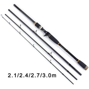 Planet Gates 2.1m 2.4m 2.7m 3.0m 100% Carbon Fiber Rod Spinning Fishing Rods Casting Travel Rod 4 Sections Fast Action Fishing Lure Rod