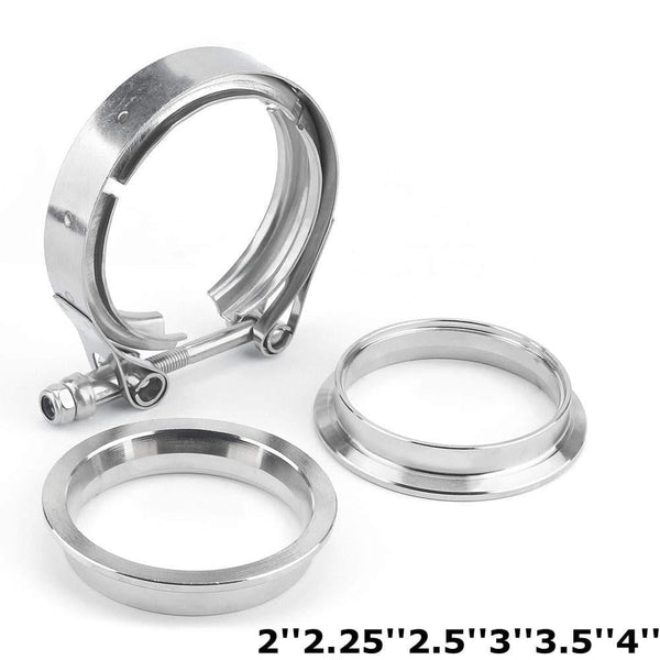 Planet Gates 2" 2.25'' 2.5" 3" 3.5" 4'' Car Exhaust V Band Clamp Flange Kit QUICK RELEASE CLAMP