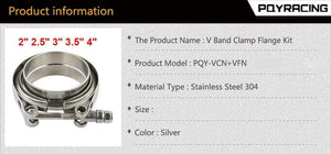 Planet Gates 2" 2.5" 3" 3.5" 4" Car Motocycle Steel Stainless Flange V band Exhaust Clamp V-Band 1.5 2 2.5 3 3.5 4 Inch Vband Clamps