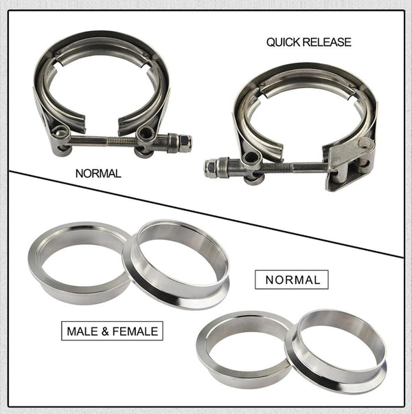 Planet Gates 2" 2.5" 3" 3.5" 4" Car Motocycle Steel Stainless Flange V band Exhaust Clamp V-Band 1.5 2 2.5 3 3.5 4 Inch Vband Clamps