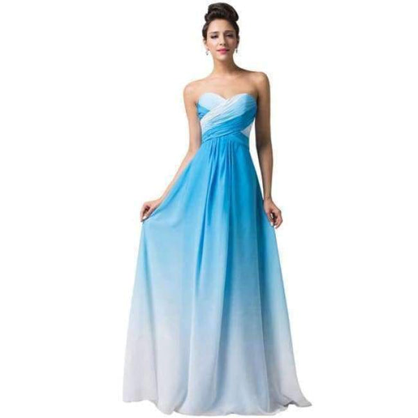 Planet Gates 2 / 2 / China Summer Ombre Chiffon Bridesmaids Dress 2018 Sweetheart Strapless Cheap Bridesmaid Dress Under 50 Wedding Party Gown