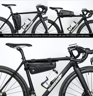 Planet Gates 2.2 L Bike Triangle Frame Bag Full Waterproof Front Tube Cycling Bag 2.8L for Road MTB Foldable Bike Storage Tool Panniers