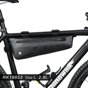 Planet Gates 2.2 L Bike Triangle Frame Bag Full Waterproof Front Tube Cycling Bag 2.8L for Road MTB Foldable Bike Storage Tool Panniers