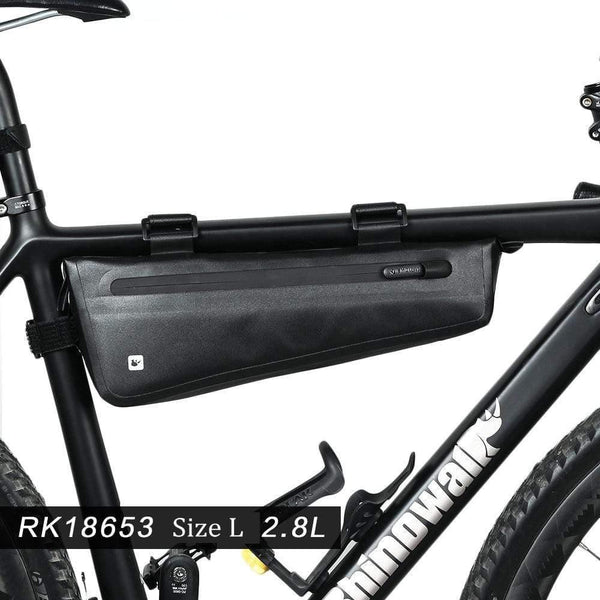 Planet Gates 2.2 L Bike Triangle Frame Bag Full Waterproof Front Tube Cycling Bag 2.8L for Road MTB Foldable Bike Storage Tool Panniers
