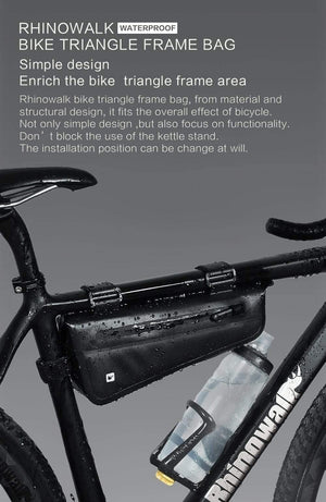 Planet Gates 2.2 L Bike Triangle Frame Bag Full Waterproof Front Tube Cycling Bag 2.8L for Road MTB Foldable Bike Storage Tool Panniers