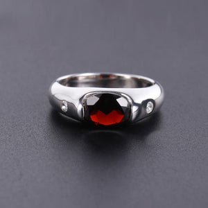 Planet Gates 2.21Ct Natural Red Garnet Gemstone Wedding Ring For Women Genuine Solid 925 Sterling Sliver Fine Jewelry