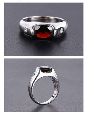 Planet Gates 2.21Ct Natural Red Garnet Gemstone Wedding Ring For Women Genuine Solid 925 Sterling Sliver Fine Jewelry