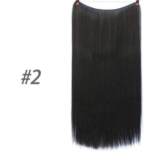Planet Gates 2 / 22inches 22" 56 cm Long Wave Invisible Hair Extension Without Clip Fish Line Synthetic Wig as Natural Hair DIFE