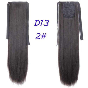 Planet Gates #2 / 22inches / China 100g/piece 22 inch Long Ponytail Hair Extension Tail Hairpiece Straight Brown Synthetic Women's Hair High Temperature Fiber